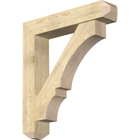 Ekena Millwork Balboa Craftsman Rough Sawn Bracket w/ Offset Brace, Douglas Fir, 8"W x 40"D x 44"H BKT0806X40X44BOA04RDF